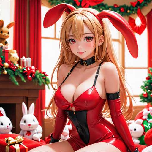 Anime christmas bunny girl