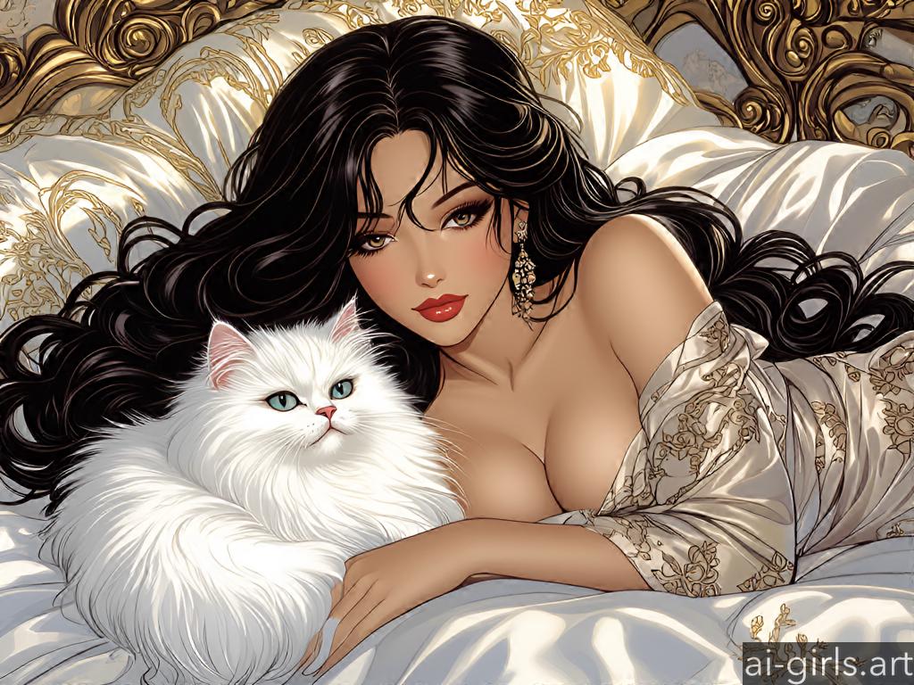 Girl with her cat