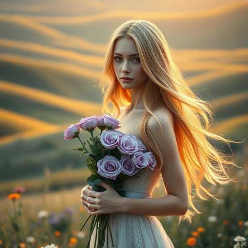 Woman holding roses