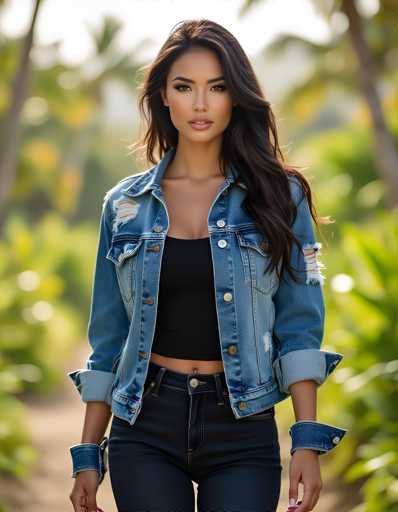 AI girls in denim jacket and jeans