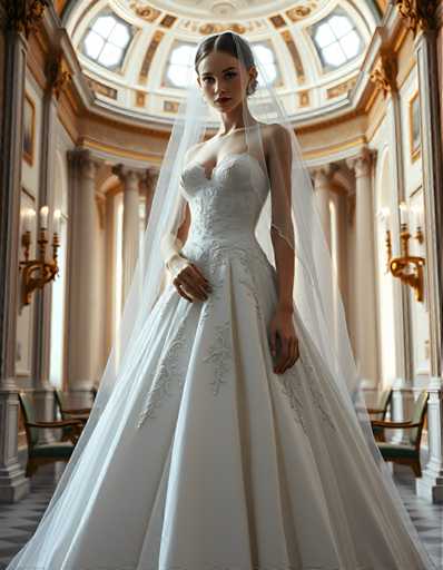 Girl in a ball gown wedding dress