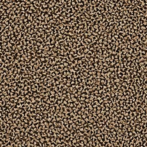 The image shows an abstract pattern composed of small brown circles scattered across a dark background. The arrangement of the circles is irregular and random, creating a sense of chaos or disarray. There are no discernible texts or specific actions taking place in the image.