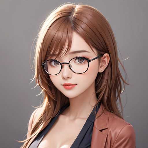 A woman with long brown hair is wearing a black blazer and glasses. She has her eyes closed and is looking directly at the camera.