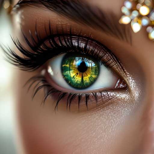 close-up view of woman eye