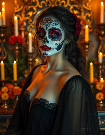 Girls with dia de los muertos makeup