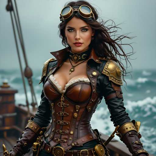 Steampunk pirate woman